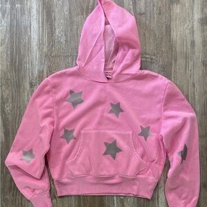 Firehouse Pink Hoodie with Silver Stars Girls Medium